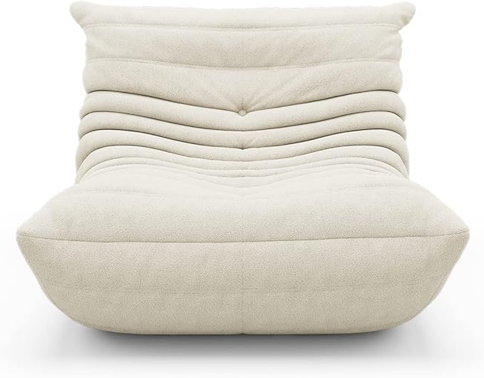 cebihy High-end Uncompressed Fireside Togo Chair, Bean Bag Chair, Foam Floor Sofa, Soft Lazy Lounge Sofa Couch, Armless Teddy Fabric Cover Beanbag Accent Chairs for Living Room Bedroom Dorm Office