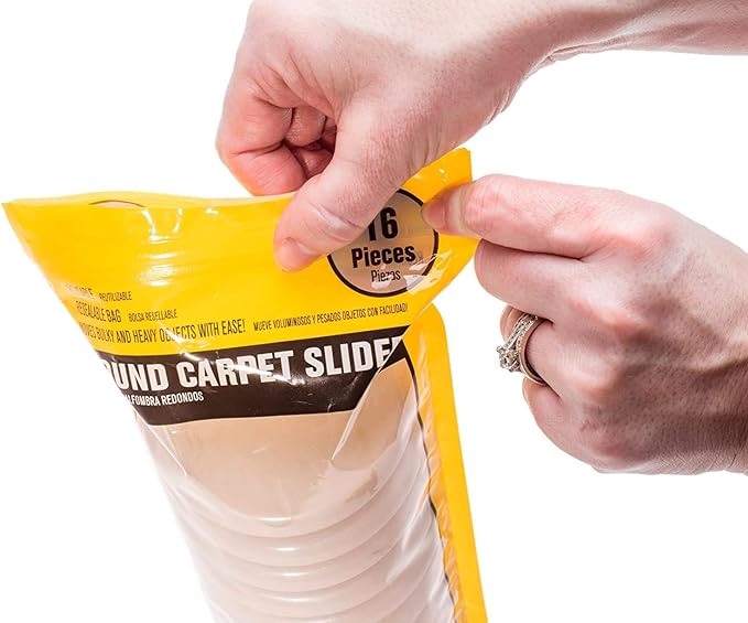 Furniture Sliders for Carpet - 16 Pack - 3.5" Round | 8295 Coasters for Heavy Furniture - Protect Your Carpeted Floors