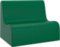 Children's Factory Medium Contour Sofa, Mix-and-Match Kids Chairs, Sofas, Corner Ottomans and Cubes, Foam-Filled and Water-Resistant, Flexible Seating for Classroom Elementary, Green Kids Couch
