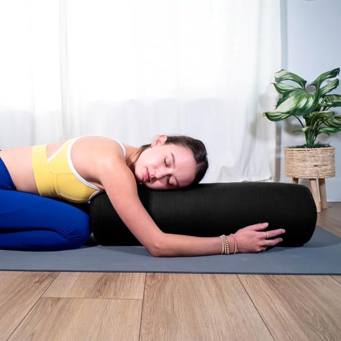 Sol Living Yoga Bolster Pillow Rectangular Meditation Cushion Cotton Meditation Accessories for Restorative Yoga Meditation Pillow Yoga Pillow Firm Body Pillow Bolster Pillow for Legs Removable Cover