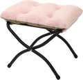 Mordchil HF 15"(H) Folding Ottoman, Foldable Footrest Stool, Portable Small Foot Stool for Couch, Collapsible Foot Rest Ottoman for Sofa, Accent Padded Ottomans for Living Room, Bedroom, Pink