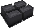ANNKUT Bed Risers 5 Inch Heavy Duty,Oversized Couch Risers, Extra Wide Furniture Risers for Sofa Table Desk Headboard Chair Lifting,Rectangle Risering Blocks Support 6000 lbs(4 Pack Black)