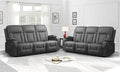 FURNIMAT Oversized Recliner Sofa Set with 3+3 Pieces in Living Room, PU Leather Reclining Couch, Modern Recliner Chair for Living Room, with Cup Holder and 2 Cell Phone Holder, USB Ports, Gray