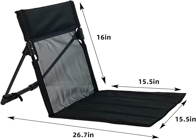Breathable Mesh Back Folding backrest,Ultralight Aluminum Alloy Camp Seat with Ventilated Backrest, Portable Outdoor Chair for Beach, Park,Lawn,Hiking and Travel