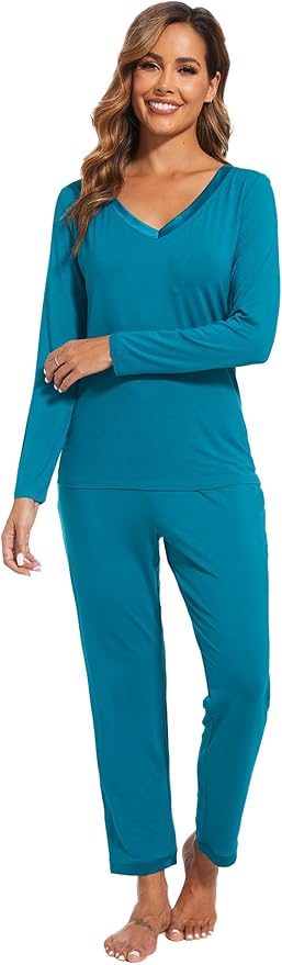 GYS Viscose from Bamboo Women's Pajama Sets Super Soft Long Sleeve Sleepwear Comfy Winter Pjs Sets S-4X