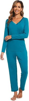 GYS Viscose from Bamboo Women's Pajama Sets Super Soft Long Sleeve Sleepwear Comfy Winter Pjs Sets S-4X