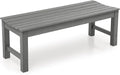 Stoog Outdoor Bench, 2-Person Outdoor Dining Bench, All-Weather HIPS Garden Bench for Patio, Backyard, Porch, and Entryway, Grey