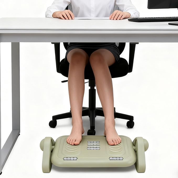 Asixxsix Under Desk Footrest, Adjustable Foot Rest with Roller Massage, Non Slip Bottom, Portable Lightweight Ergonomic Foots Stool for Under Desks, for Home Office Computer Gaming