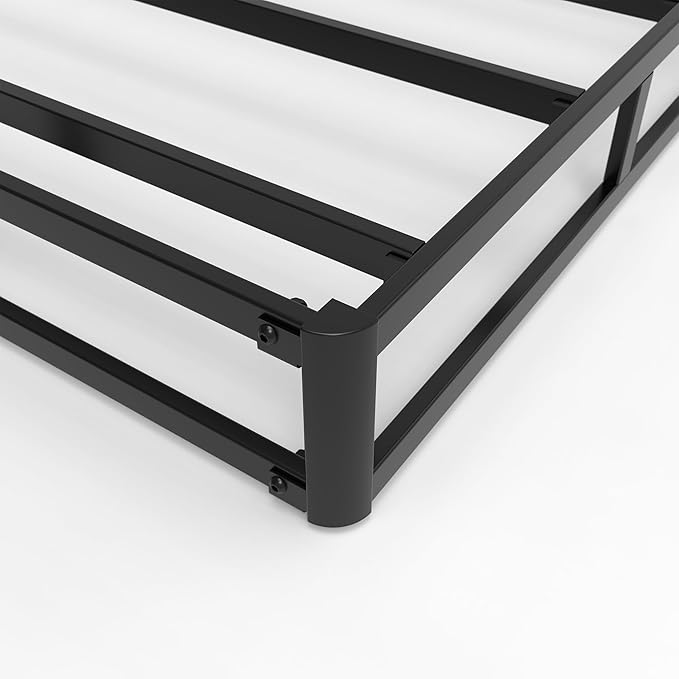 Maenizi Box Spring Full Size Bed 4 Inch Low Profile, Heavy Duty Metal Box Spring Bed Base with Fabric Cover, Mattress Foundation, Easy Assembly, Noise Free, Black