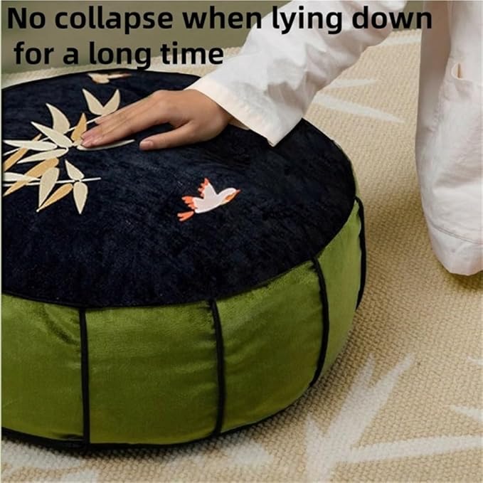 Tatami-Style Floor Cushion Pouf, Floor Cushions for Couch, Sofa Footrest for Bedroom, Shoe Bench Pouf, Small Sitting Stool for Living Room and Bedroom(35cm/13.8in)