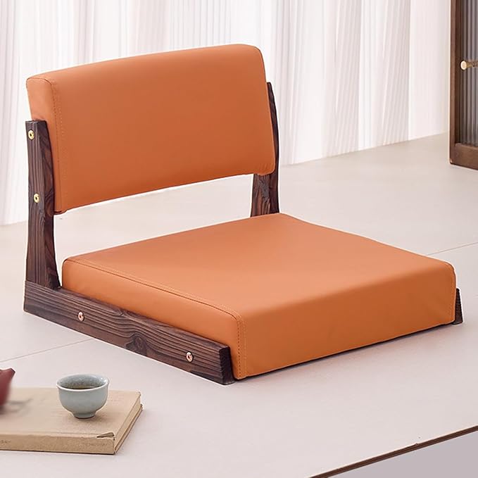 ELEFOCUS Tatami Floor Chair,Tatami Zaisu Meditation,Japanese Legless Floors Chairs,Meditation Chair with Back Support(Green)