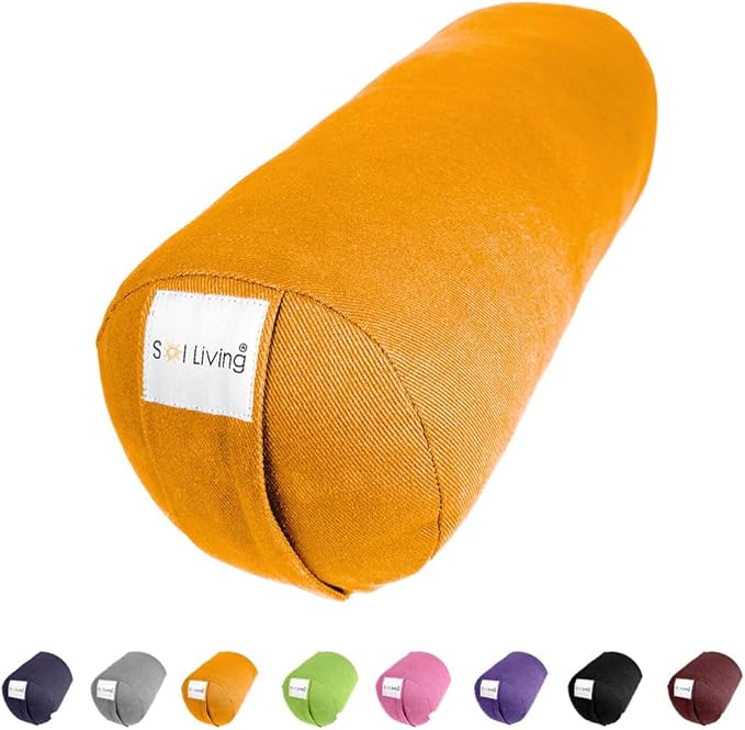 Sol Living Yoga Bolster Pillow Rectangular Meditation Cushion Cotton Meditation Accessories for Restorative Yoga Meditation Pillow Yoga Pillow Firm Body Pillow Bolster Pillow for Legs Removable Cover