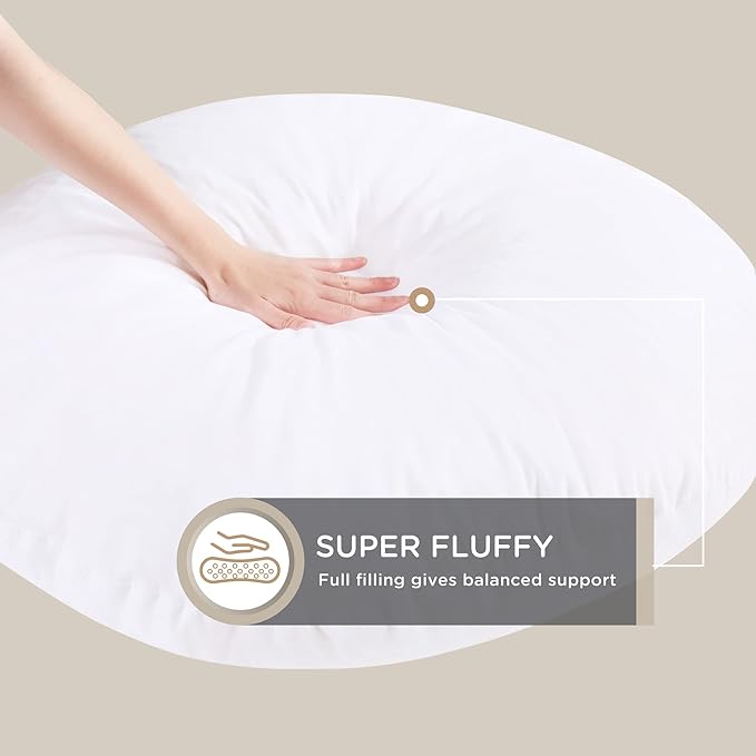 Codi Round Floor Pillow Insert, Large Thick Meditation Cushion, 32 Inch Circular Seating Cushions, Memory Foam Added, Advanced