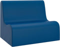 Children's Factory Medium Contour Sofa, Mix-and-Match Kids Chairs, Sofas, Corner Ottomans and Cubes, Foam-Filled and Water-Resistant, Flexible Seating for Classroom Elementary, Blue Kids Couch