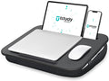Istudyniture Lap Desk | Portable Laptop Desk & Stand – Fits Up to 15.6 inch – Washable Cushion, Built-in Phone Holder – for Bed, Couch, Sofa, Floor – Writing, Reading, Home Office – Small, Black