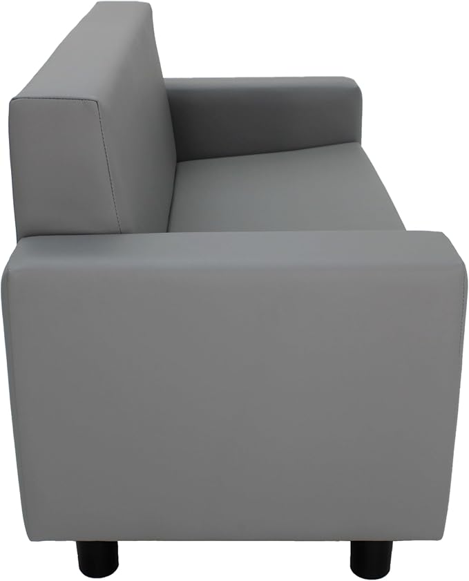 Factory Direct Partners SoftScape Inspired Playtime Classic Reading Sofa, Children's Commercial-Grade Upholstered Furniture for Home, Daycare, Preschool, Library; Comfy Modern Design - Grey, 14473-GY
