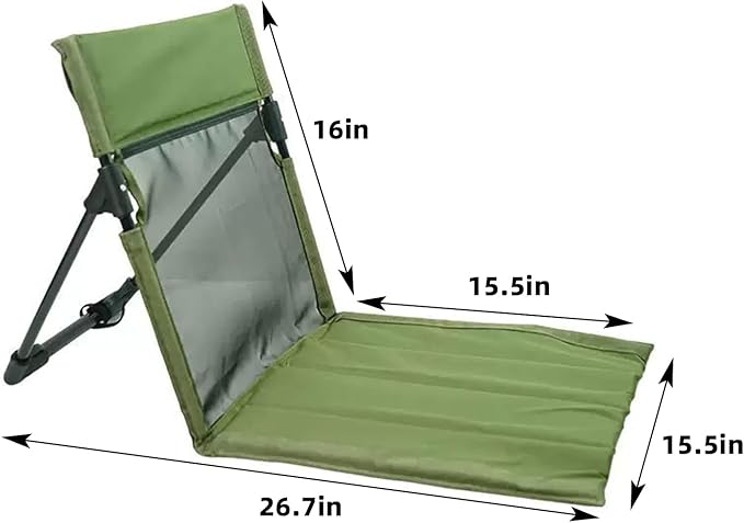 Breathable Mesh Back Folding backrest,Ultralight Aluminum Alloy Camp Seat with Ventilated Backrest, Portable Outdoor Chair for Beach, Park,Lawn,Hiking and Travel