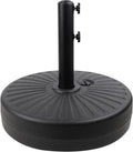 Roixeeds 50LBS Round Umbrella Base Water Filled with Steel Umbrella Holder, Heavy Duty Fillable Umbrella Base Stand for Outdoor, Patio, Lawn, Garden (Black) (Stripes)