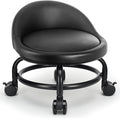LWADALN Rolling Stool with Backrest Low Height Rolling Stools, Low Roller Stool Chair, Roller Seats for Home, Office, Garage, Shop, Library