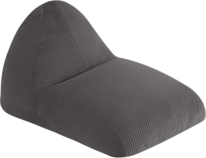 COMAX Bean Bag Chairs for Kids, Kid Beanbag Chair with Filler, Toddler Lounge Bean Chair Corduroy, Lazy Floor Lounger for Girls and Boys Stuffed, Grey