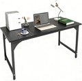 Computer Desk, 55 Inch Home Office Desks, Office Desk for Gaming Writing Study Work, Study Table with Large Legroom, Computer Desk with Metal Frame, Modern Simple Home Office Desk for Bedroom