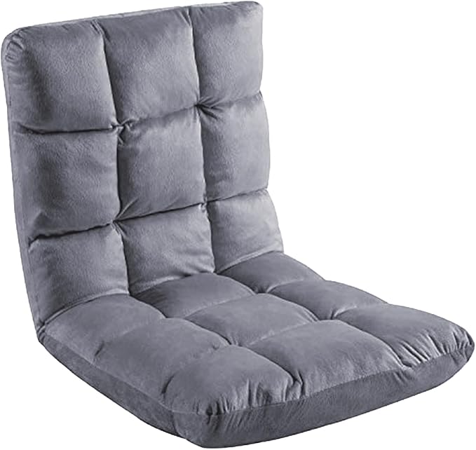 FLOGUOR Indoor 5-Position Adjustable Floor Chair with Back Support Folding Padded Gaming Sofa Chair, Lounge Chair for Adults Video Gaming, Perfect for Meditation, Reading QL050-GR