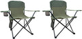 SAILARY Folding Camping Chair with Cup Holder and Cooler Bag, 225lbs Capacity, Upgraded Portable Foldable Chair with Heavy Duty Steel Frame for Outdoor, Beach, Fishing, Backpacking, Green 2PCS