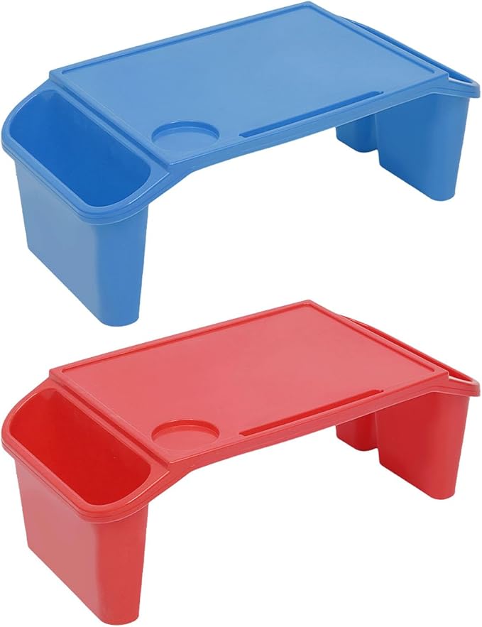 12 Pcs Colorful Kids Lap Desk Tray, Stackable Kids Lap Tray with Storage Portable Floor Desk for Kid Use for Reading Drawing Eating 19.7" L X 9.8" W X 7.1" H (12 Pack)
