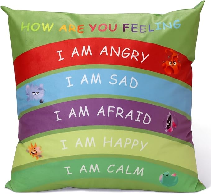 Classroom Decor Throw Pillow Covers Set of 2 - Calm Down Corner Supplies Calming Corner School Counselor Office Mental Health Decor Cozy Corner Feelings Pillow Therapy Office Decor 18x18 Sage Green