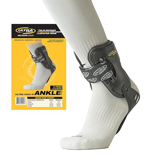 Ultra High-5 Ankle Support Brace – Everyday Stability Gear for Chronic Ankle Instability – Rigid Bilateral Shell, Boot-Ready Fit for Workers, Hikers, & Comfortable Support for Active Aging Adults - Medium