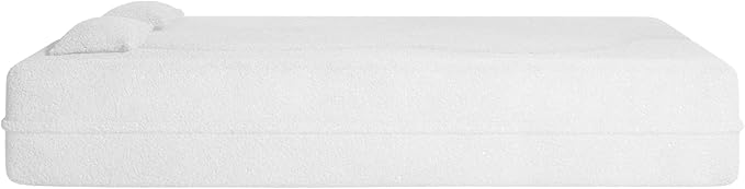 SZLIZCCC 78'' Modern Floor Sofa Bed, Convertible Teddy Fabric Sleeper with 2 Pillows, Modern Teddy Fabric Floor, Foam Folding Mattress for Living Room, Guest Bed, Playroom & Small Spaces (Beige)