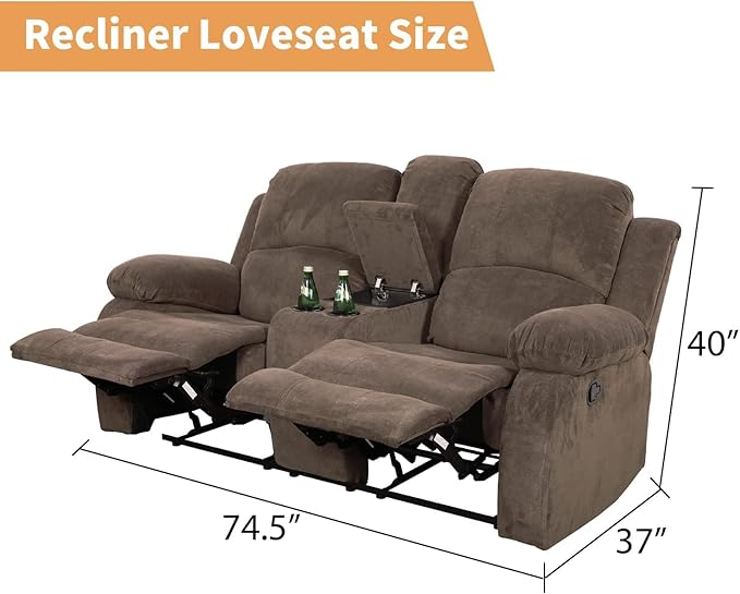 AYCP Corduroy Living Room Furniture Set Reclining Sofa Set Loveseat Furniture Sets in Living Room Sofa Recliners (Loveseat, Taupe Corduroy)