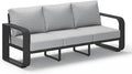 Aluminum Outdoor Patio Couch, 3 Seats Oversized Patio Sofa with Widened Armrest & Ultra-Thick Cushions, Deep Seating Modern Patio Furniture for Backyard, Deck, Gray