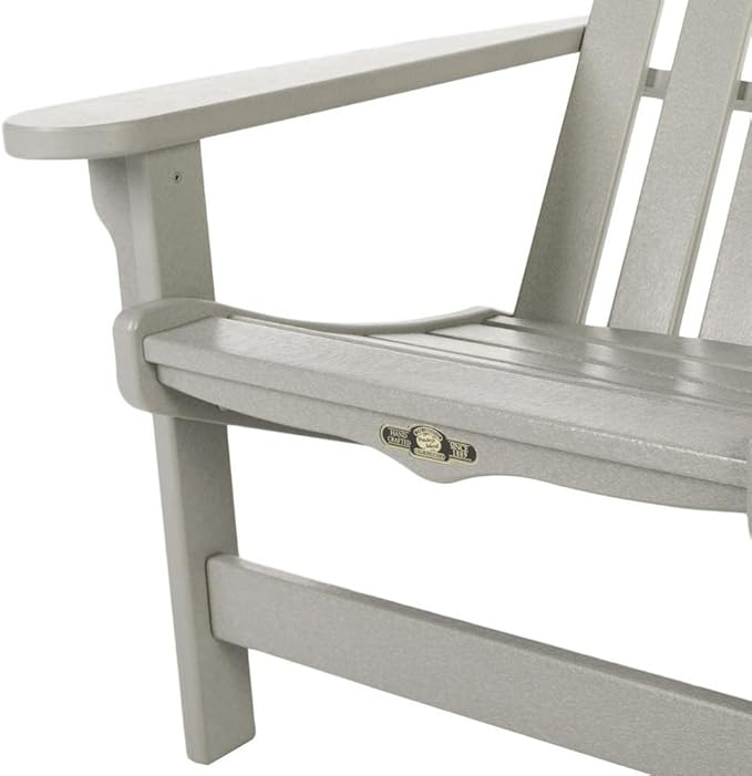 Original Pawleys Island Gray DuraWood Essentials Adirondack Chair – Eco-Friendly Recycled Material, Stainless Steel Hardware, Smooth Fit N Finish, Handcrafted in The Carolinas