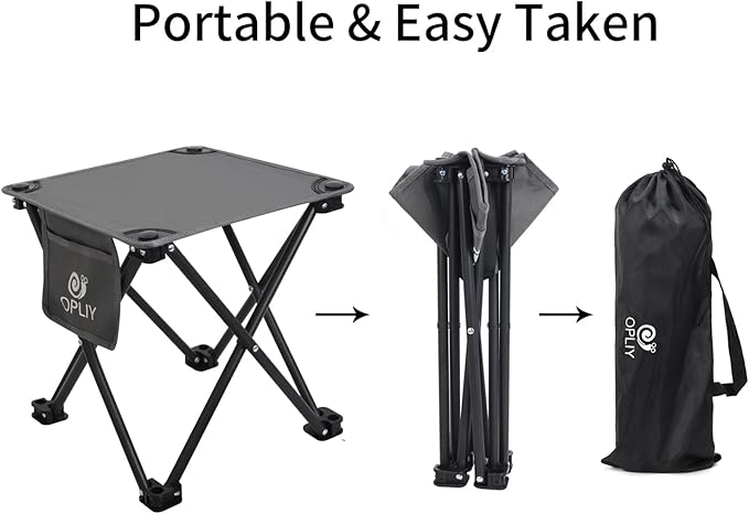 Opliy Camping Stool 2 Pack,13.5 Inch Portable Folding Stool for Outdoor Gardening and Beach Hiking Fishing,Foot Stool with Carry Bag (Gray)