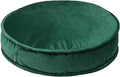 YIUOR Round Floor Pillow Cover Velvet Throw Seating Pouf Yoga Meditation Cushion Plush Case Reading Room Decor Cover Only (19.7IN, Green)