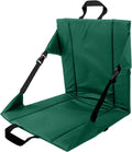 LynsaTac Folding Stadium Seat Cushion with Backrest, Portable Bleacher Pad for Camping, Fishing,15.8'' x 16.5'',Lightweight Chair with Backrest for Outdoor Sports and Concerts (Forest Green)
