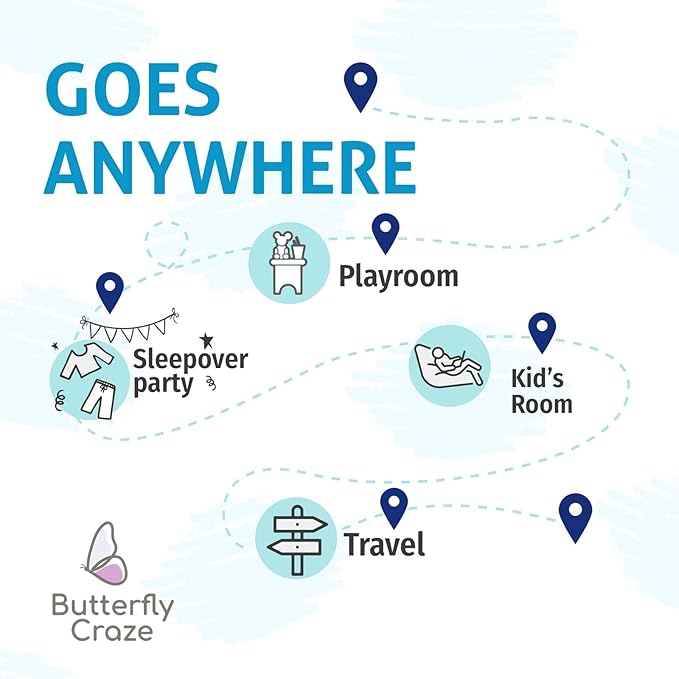 Butterfly Craze Floor Pillow Case - Reading & TV Recliner & Reading Pillow - Sleepover Lounger & Toddler Couch & Nap Mat - Galaxy Space Print & Floor Mat for Ground Sleeping - Galaxy Blue, King