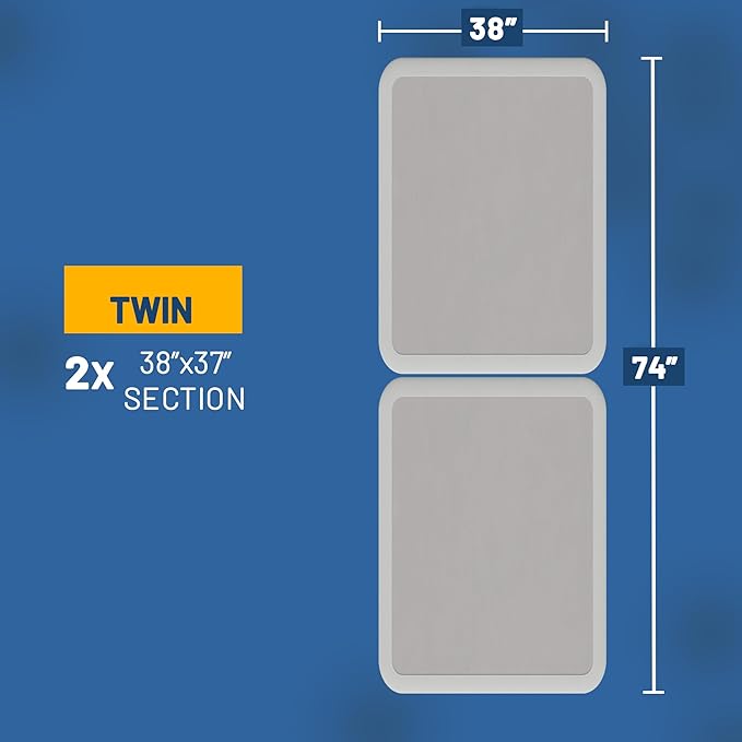 Greaton, Box Spring Bed Base Twin Size, 8-Inch Wood Mattress Foundation – Amish Made in USA – Quiet Noise Free, 2-Pieces Under Mattress-Support BoxSpring, Fully Assembled, White