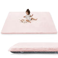 PaPaMat 1.5" Thick Baby Play Mat for Floor, 39x59 Playpen Mat, Pro Soft Flannel Foam Mats Toddler Infant Kids Crawling for Nursery Rug Playroom Living Room Waterproof Easy Care Non-Slip (Baby Pink)