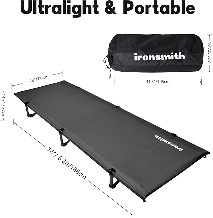 ASGARD Camping Cot, Portable Camping Bed for Adults, Foldable Sleeping Cots for Hiking,Camping,Travel