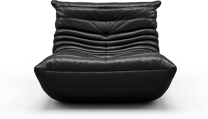 cebihy High-end Uncompressed Fireside Togo Chair, Bean Bag Chair, Foam Floor Sofa, Soft Lazy Lounge Sofa Couch, Armless Faux Leather Big Beanbag Accent Chairs for Living Room Bedroom Dorm Office