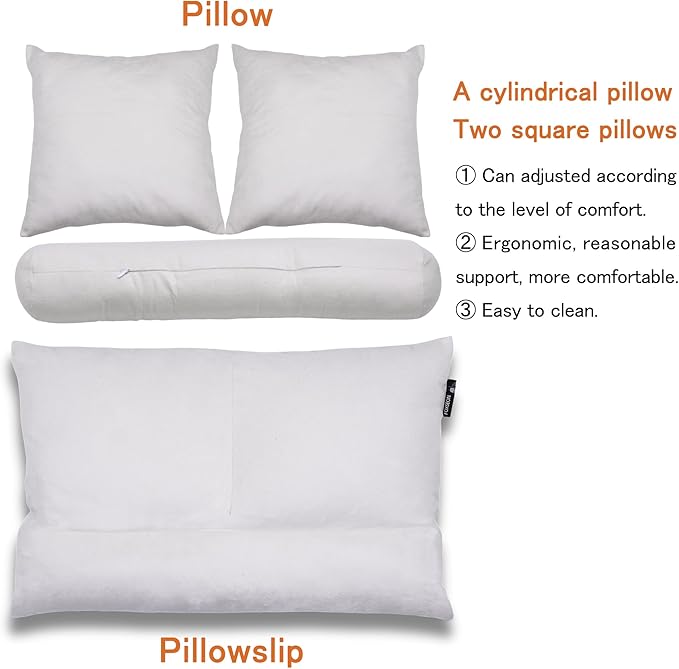 Leg Elevation Pillows, Foot Pillows, reLumbar Pillow, Suede Fabric Stain Resistant Machine Washable (Apricot)