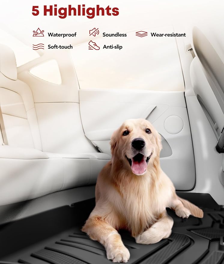 YHTAUTO Floor Mats & Cargo Mat Compatible with Jeep Grand Cherokee WL 2022-2025 5 Seats Non L or WK, TPE All Weather Car Mats Waterproof Anti-Slip Odorless Floor Liner Trunk Mat