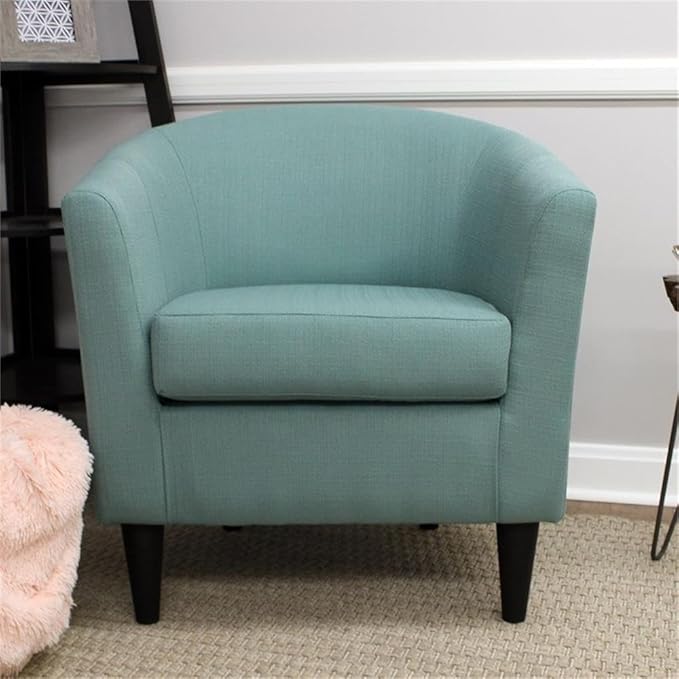 Pemberly Row 17.5" Traditional Polyester Fabric Club Chair in Blue