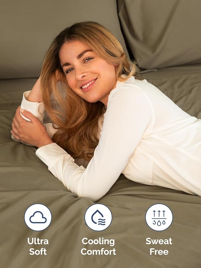 Extra Deep Pocket Full Sheets - 4 Piece Breathable & Cooling Bed Sheets - Hotel Luxury Bed Sheet Set - Soft, Wrinkle Free & Comfy - Easily Fits Extra Deep Mattresses - Deep Pocket Khaki Sheets Set