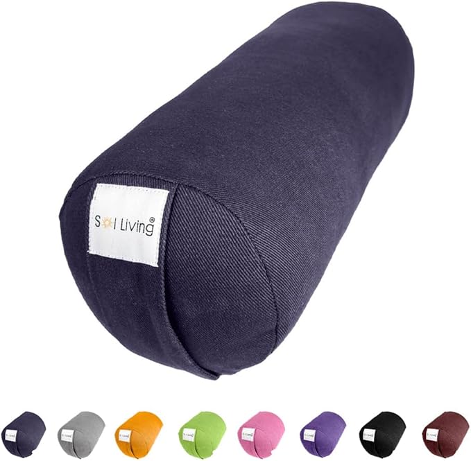 Sol Living Yoga Bolster Pillow Rectangular Meditation Cushion Cotton Meditation Accessories for Restorative Yoga Meditation Pillow Yoga Pillow Firm Body Pillow Bolster Pillow for Legs Removable Cover