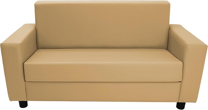 Factory Direct Partners SoftScape Inspired Playtime Classic Reading Sofa, Children's Commercial-Grade Upholstered Furniture for Home, Daycare, Preschool, Library; Comfy Modern Design - Sand, 14473-SD