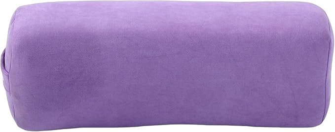SPYMINNPOO Yoga Bolster, Meditation Cushion & Floor Pillow with 3 Layer Support, Washable Velvet Cover & Carry Handle (Purple)
