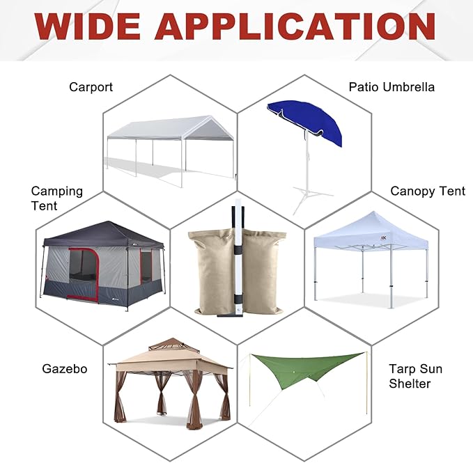 ABCCANOPY Canopy Weights 120 LBS Tent Sand Bags,4pcs-Pack (Beige)